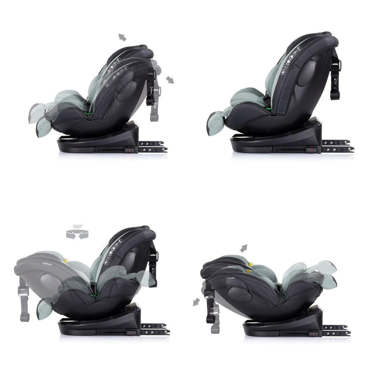 KINDERSITZ Hypnotic i-Size grün (40-150cm) Isofix, Top Tether, Kopfstütze - Grün, Kunststoff (36/75/45cm) - Chipolino