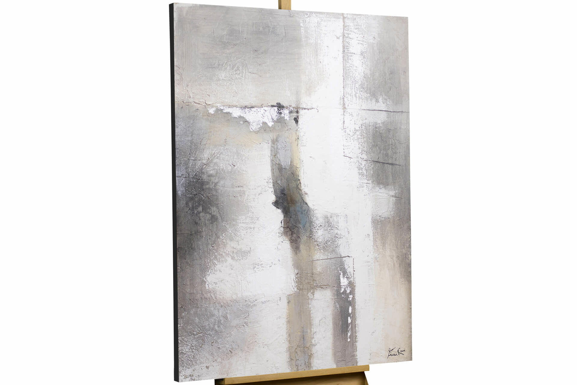 Kunstloft Acrylbild Grau, Beige 90x60 cm