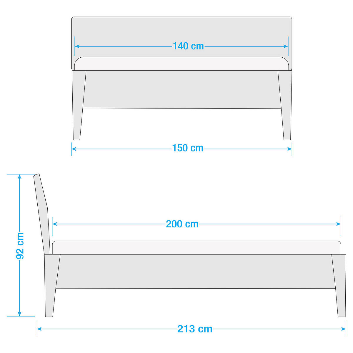 BETT - Massivholz - Eichefarben, Holz (140/200cm) - home24