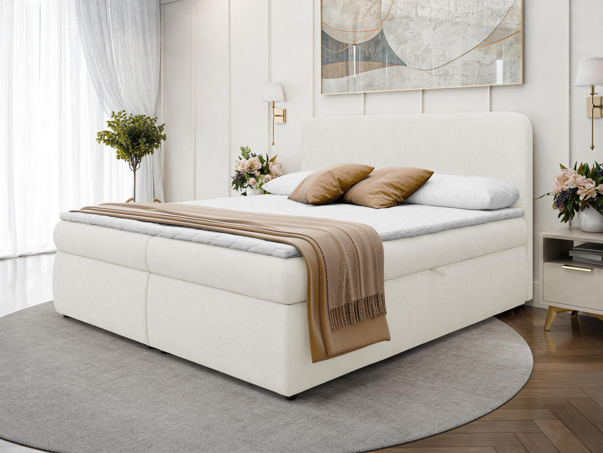 BOXBETT Bonny - H3 - Creme/Schwarz, Holz/Holzwerkstoff (160/200cm) - MIRJAN24