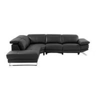 RELAXSOFA - 6 Personen - leder - schwarz Puno - Schwarz, Leder (299/76/239cm) - Vente-Unique