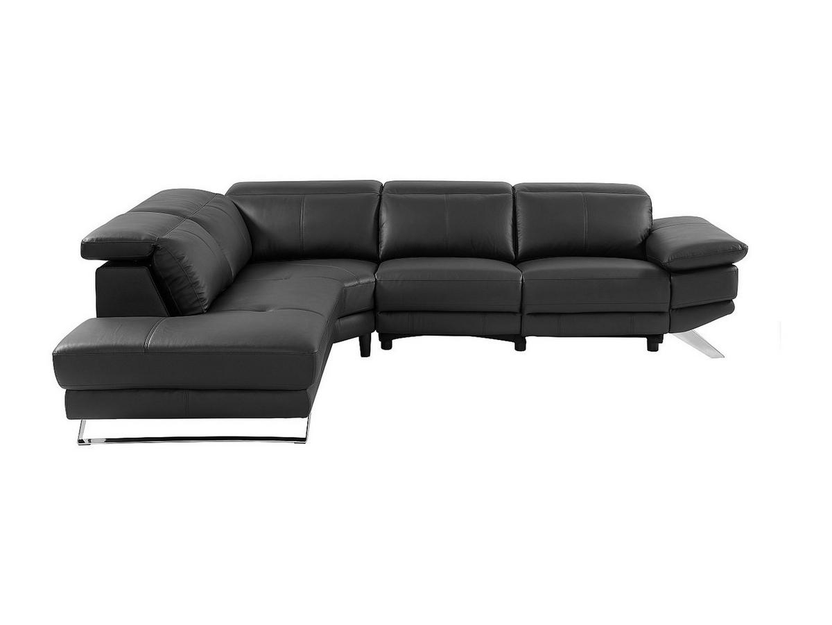 RELAXSOFA - 6 Personen-Sitzer - Leder - Schwarz - - Schwarz, Leder (299/76/239cm) - Vente-Unique