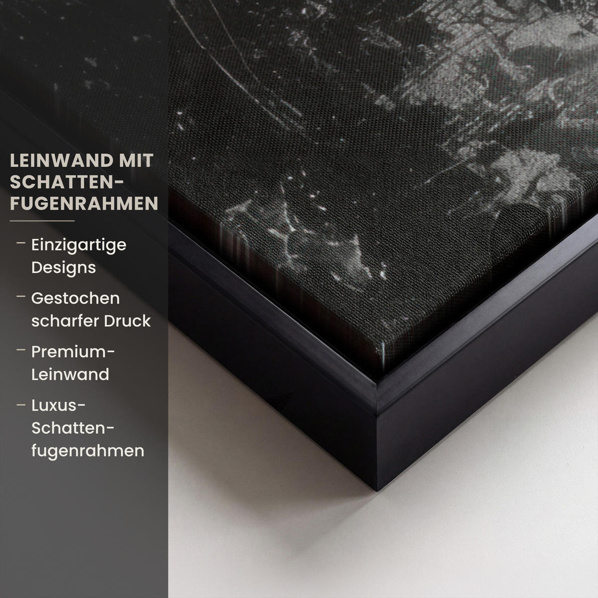 LEINWAND Bilder mit Rahmen - Gesicht - Mund - Graffiti - Schwarz - 70x50 - Schwarz, Textil (70/50cm) - MuchoWow