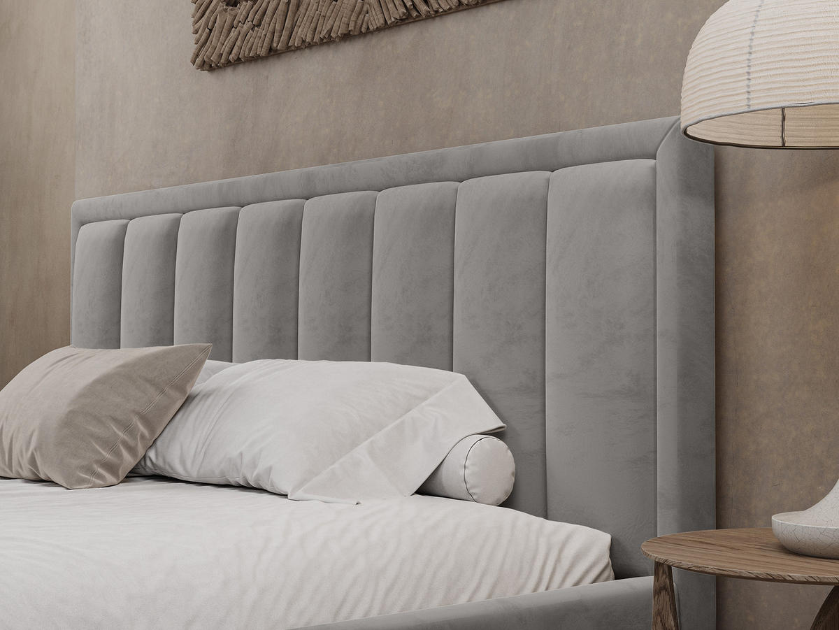 POLSTERBETT Sitia 140x200 cm, Hellgrau - Hellgrau, Textil (140/200cm) - Fedve