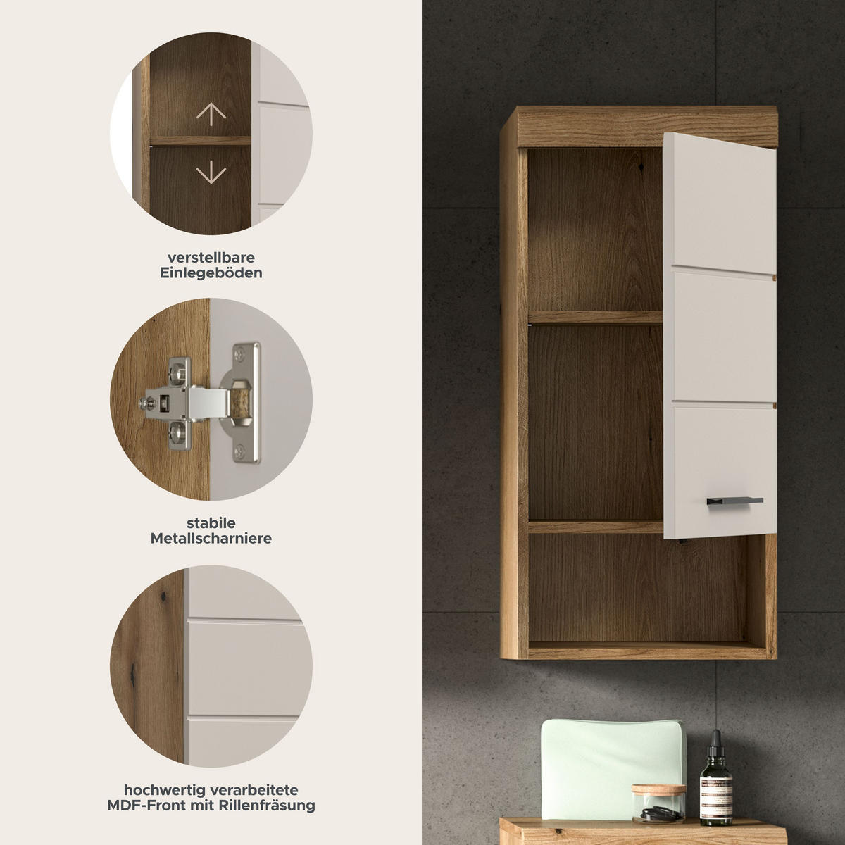 HÄNGEUNTERSCHRANK SCOUT (B/H/T: ca. 37/79/24 cm) in Evoak Oak Nachbildung/- - Eiche Artisan, Holz (37/79/24cm)