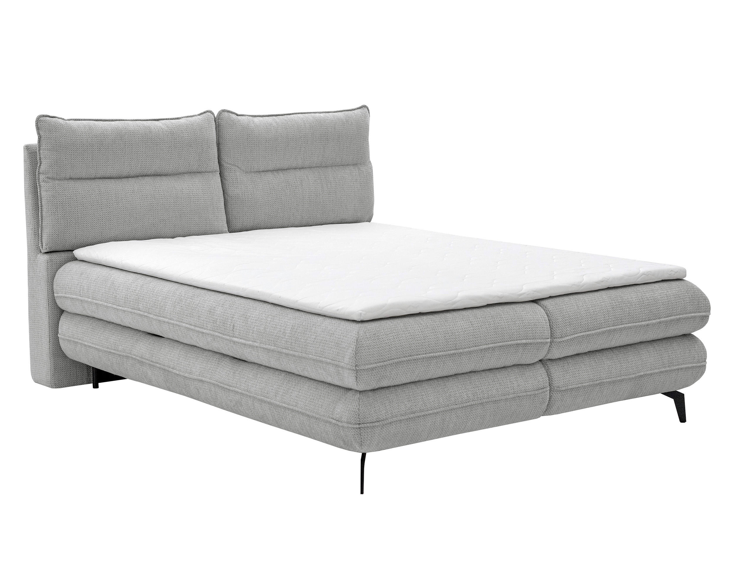 BOXBETT Verse 140 x 200 Einzelbett mit hochwertiger Bonell-Matratze und Topper T30 - Grau - Grau, Holz (140/200cm) - Homesy