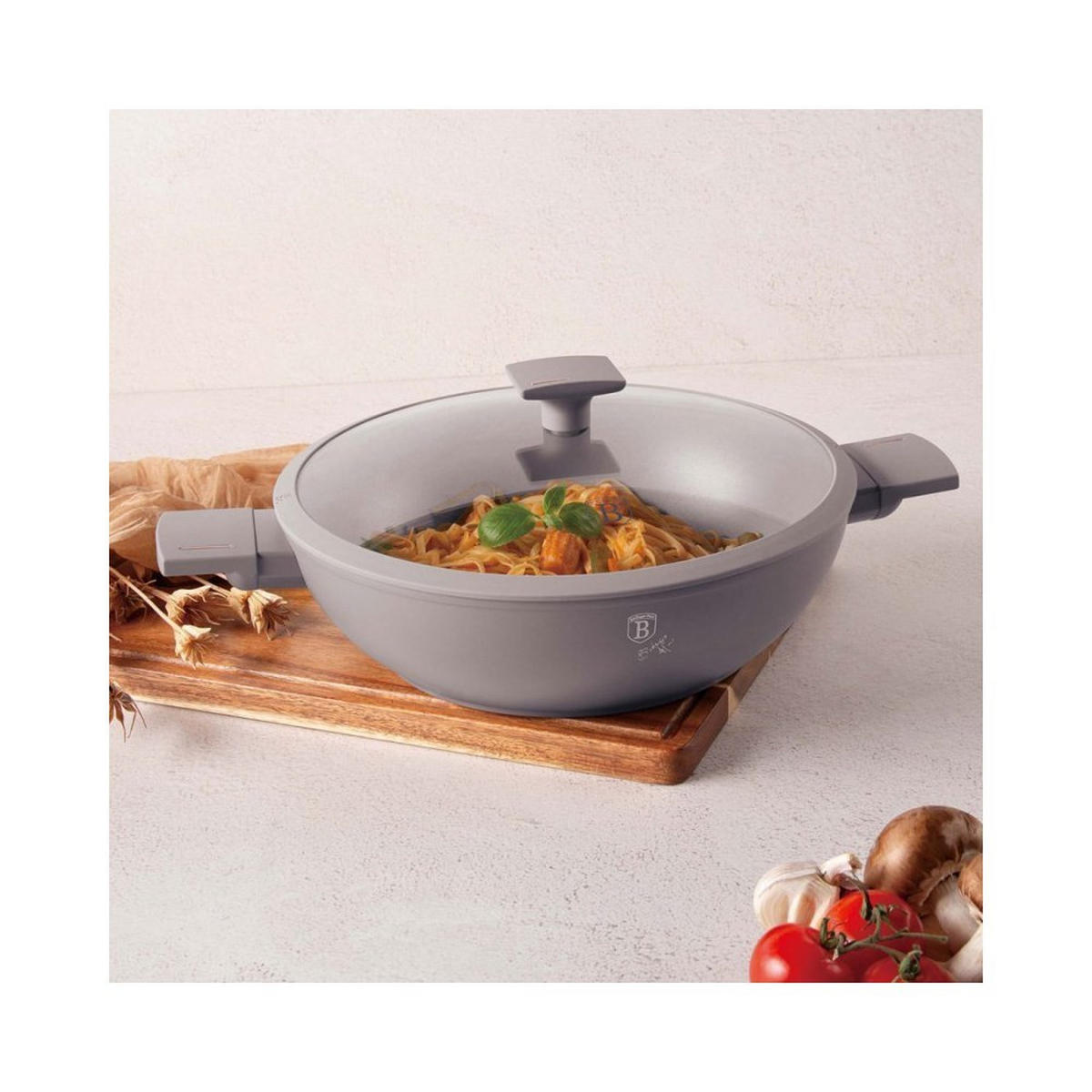 PFANNE Grau 40/30/8 cm BH8095 - Grau, Metall (30cm) - Berlinger Haus