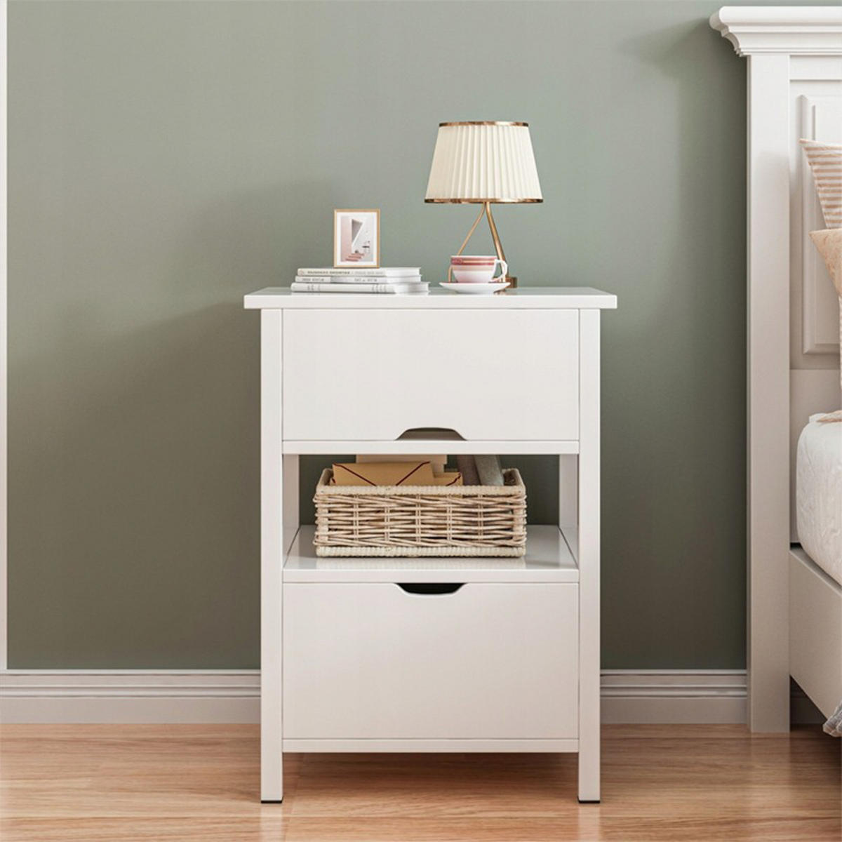 NACHTTISCH, weiß 45/38/55 cm - Weiß, Holzwerkstoff (45/55/38cm)