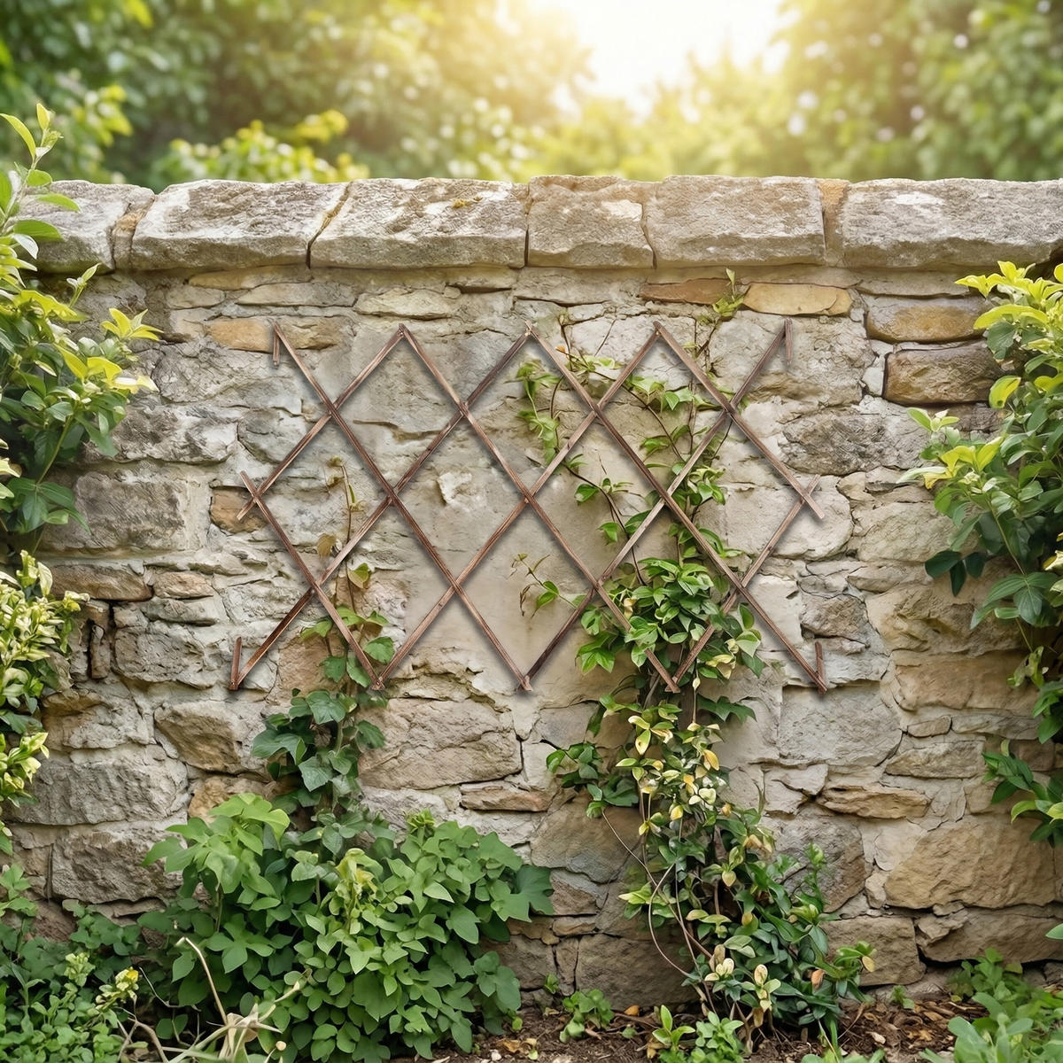 3XRANKGITTER - Braun, Holz (120/180/1.5cm) - Relaxdays