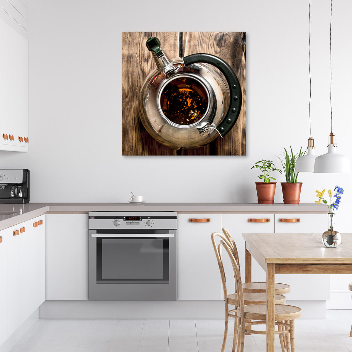 WANDBILD teekessel - Braun, Textil (30/30cm) - Feeby