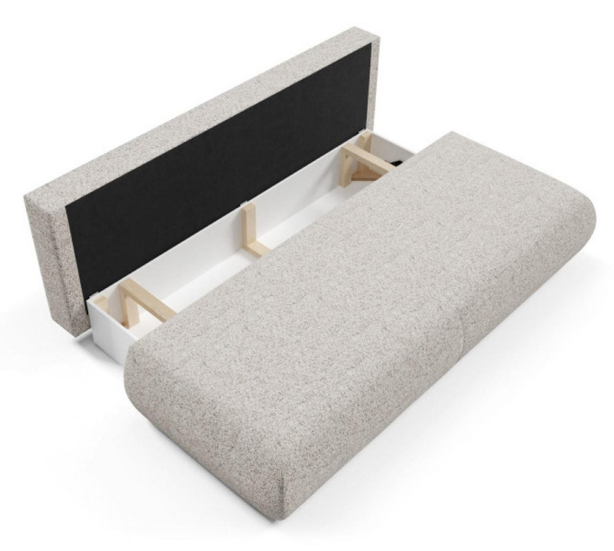 SITZSOFA Beige PENTI Schlaffunktion PUENTE Stoff - Beige, Textil (214/74/100cm) - Sepro Meble