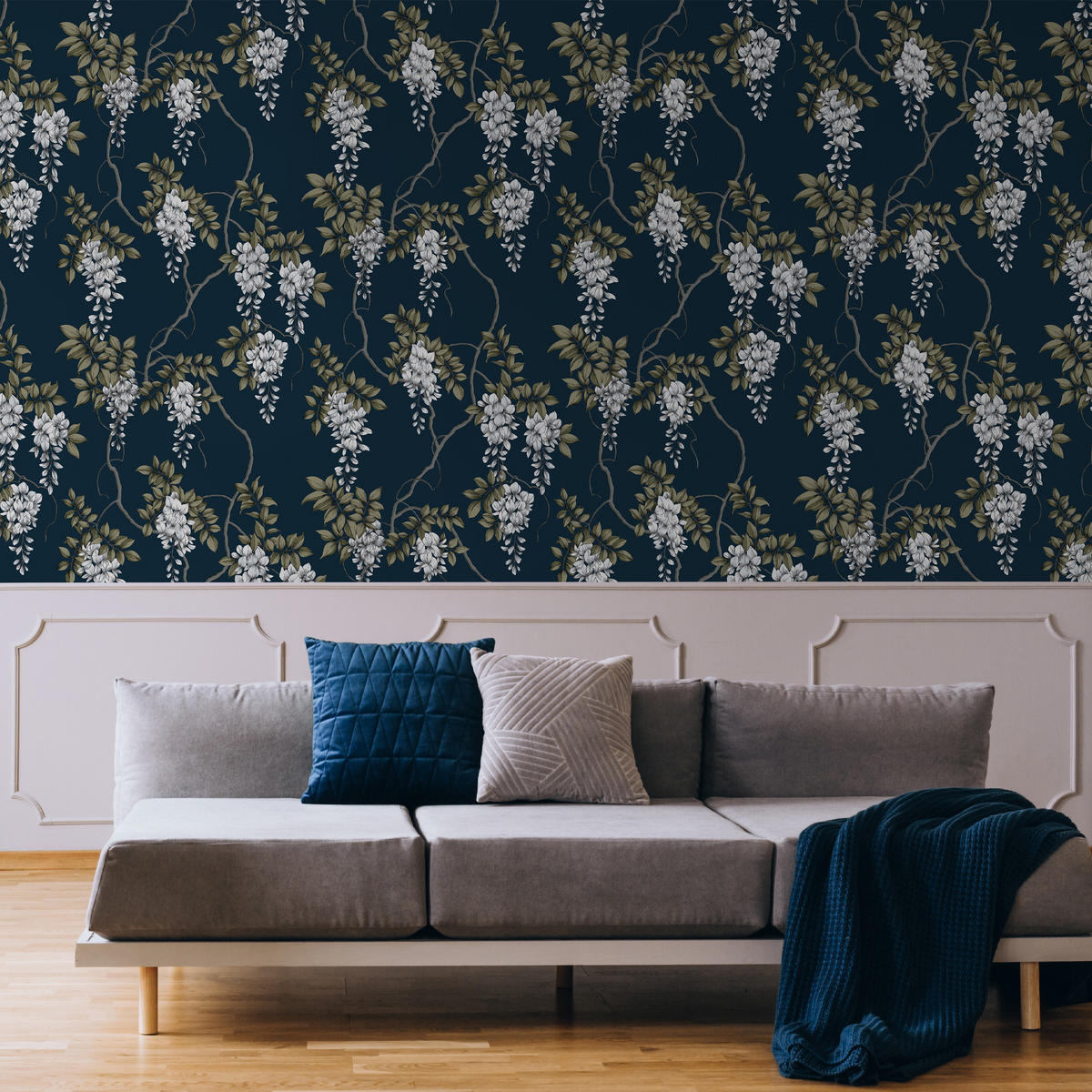 VLIESTAPETE Wisteria Navy - Blau, Papier/Kunststoff (52/1000cm) - Superfresco Easy