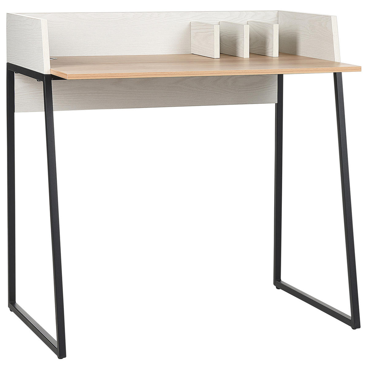 SCHREIBTISCH hellerHolzfarbton/weiß 90/60/90 cm Anah - Hellgrau, Holzwerkstoff (60/90/90cm) - Beliani