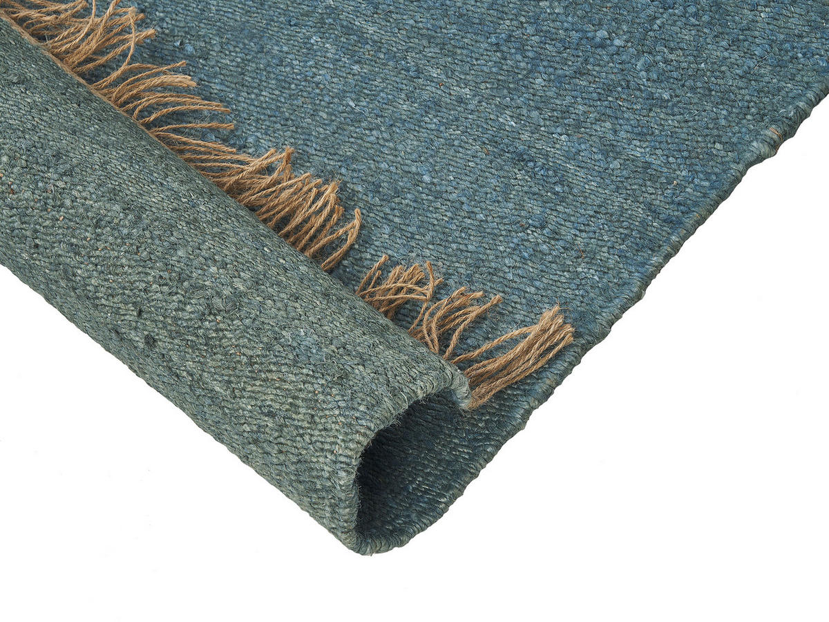 KURZFLOR-TEPPICH Lunia 230/160 cm - Blau, Naturmaterialien (160/230cm) - Beliani