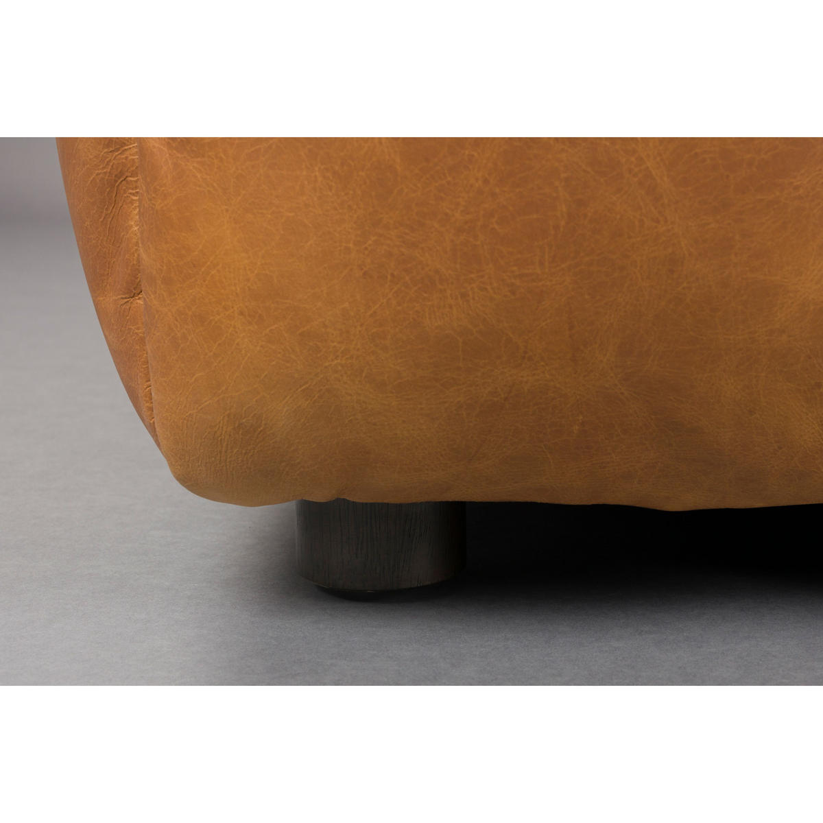 SITZHOCKER Hackman Leder Cognac/ Braun - Cognac/Braun, Leder (100/45/100cm) - Dutchbone