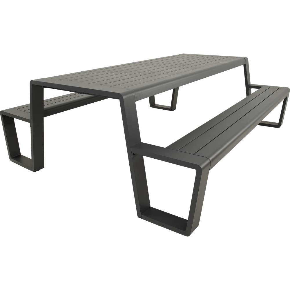 PICKNICK-SET Estilo - Anthrazit - 220/183/74 cm - Dunkelgrau, Metall - Lesli Living