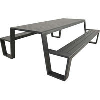 PICKNICK-SET Estilo - Anthrazit - 220/183/74 cm - Dunkelgrau, Metall - Lesli Living