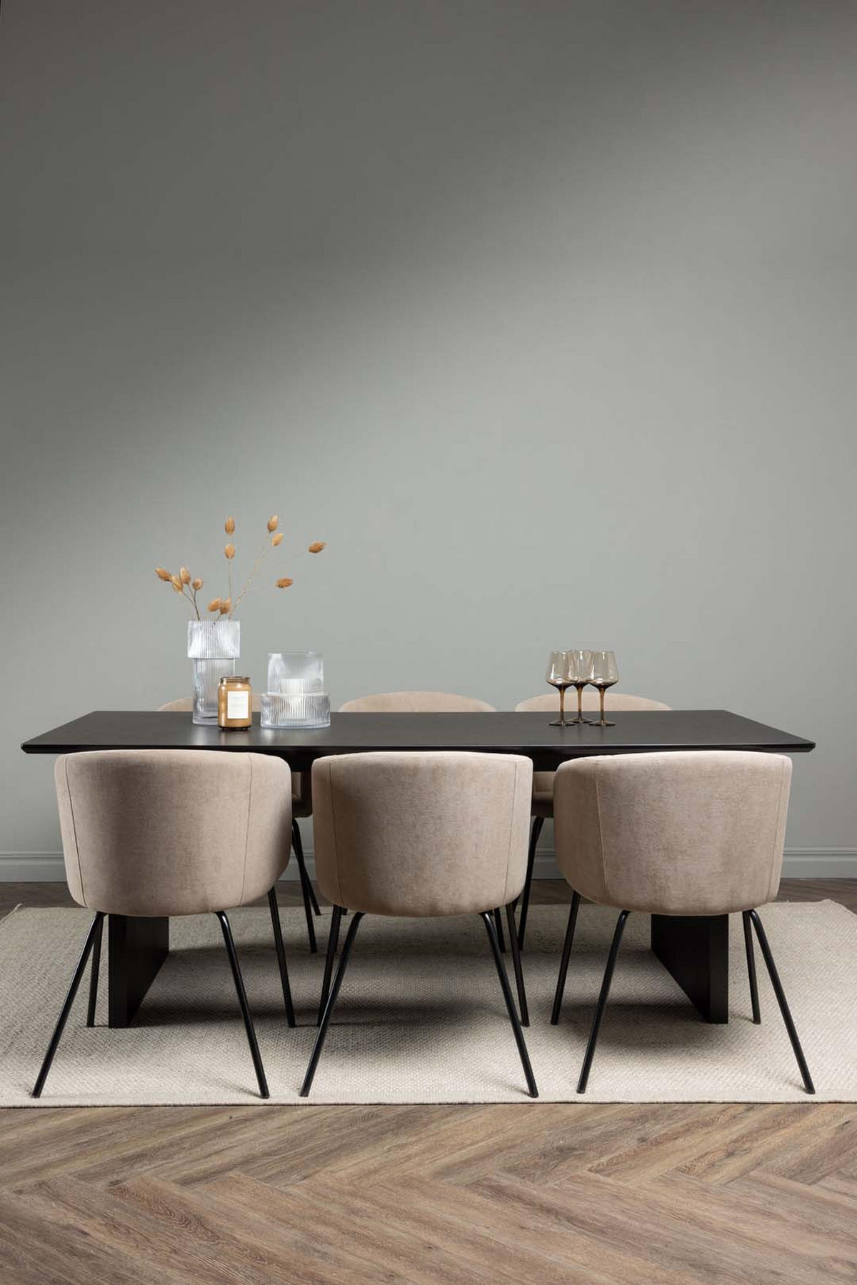 TISCHGRUPPE Schwarz - Schwarz, Holzwerkstoff (100/75/200cm) - ebuy24