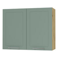 KÜCHENHÄNGESCHRANK Kvantum W3/90 Mint Matt / Eiche Artisan Matt 90 / 32,5 / 72cm - Eiche Artisan/Mintgrün, Holz/Holzwerkstoff (90/72/32.5cm) - Feldmann-Wohnen