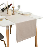 TISCHLÄUFER 40x180 cm Beige in Leinenoptik, Wasserabweisend, Waschbar, Moderne Tischdekoration - Beige, Textil (40/180cm) - SHOPENTRA