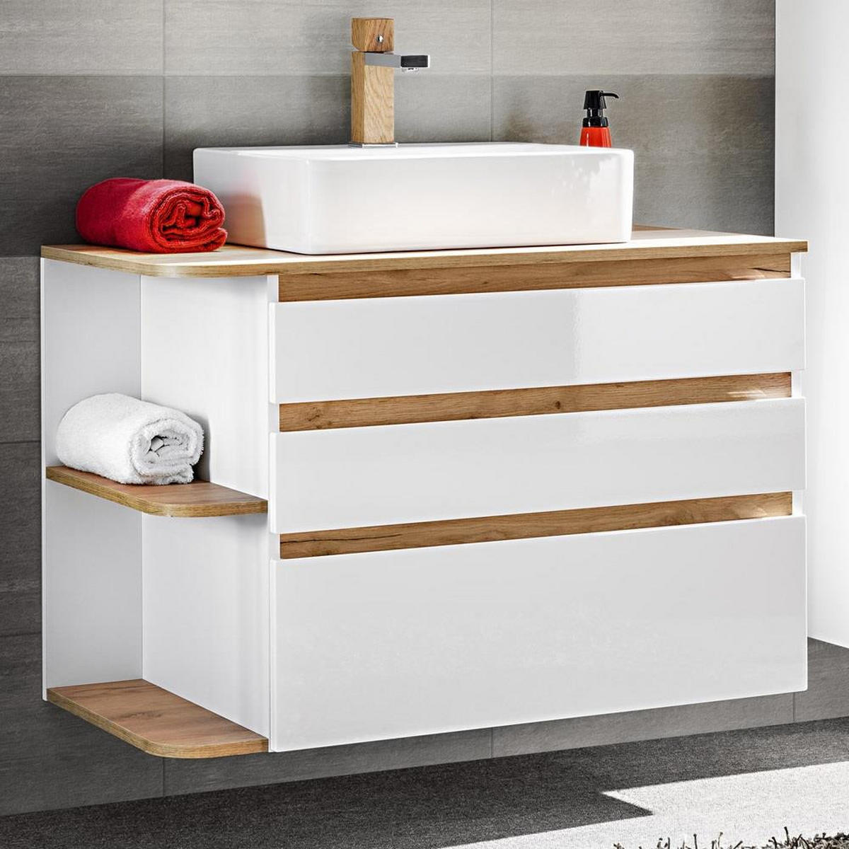 WASCHTISCH Campos-56 - Weiß, Holzwerkstoff (94/78/50cm) - Lomado