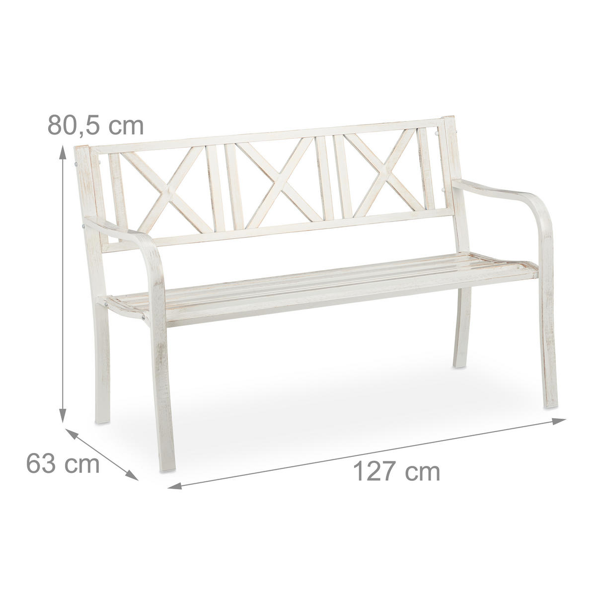 GARTENBANK - Multicolor, Metall (127/80.5/63cm) - Relaxdays
