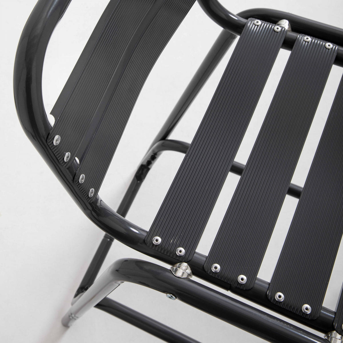 OUTDOOR-BARHOCKER, Grau - Grau, Metall (62/95/45cm) - Oviala