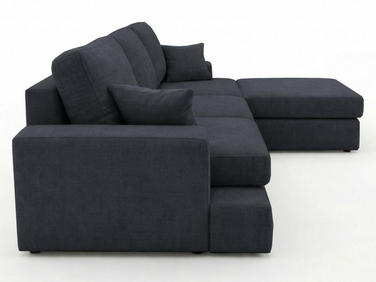ECKSOFA Nesto Schwarz Rechts - Schwarz, Holz/Textil (165/260cm) - Graingold