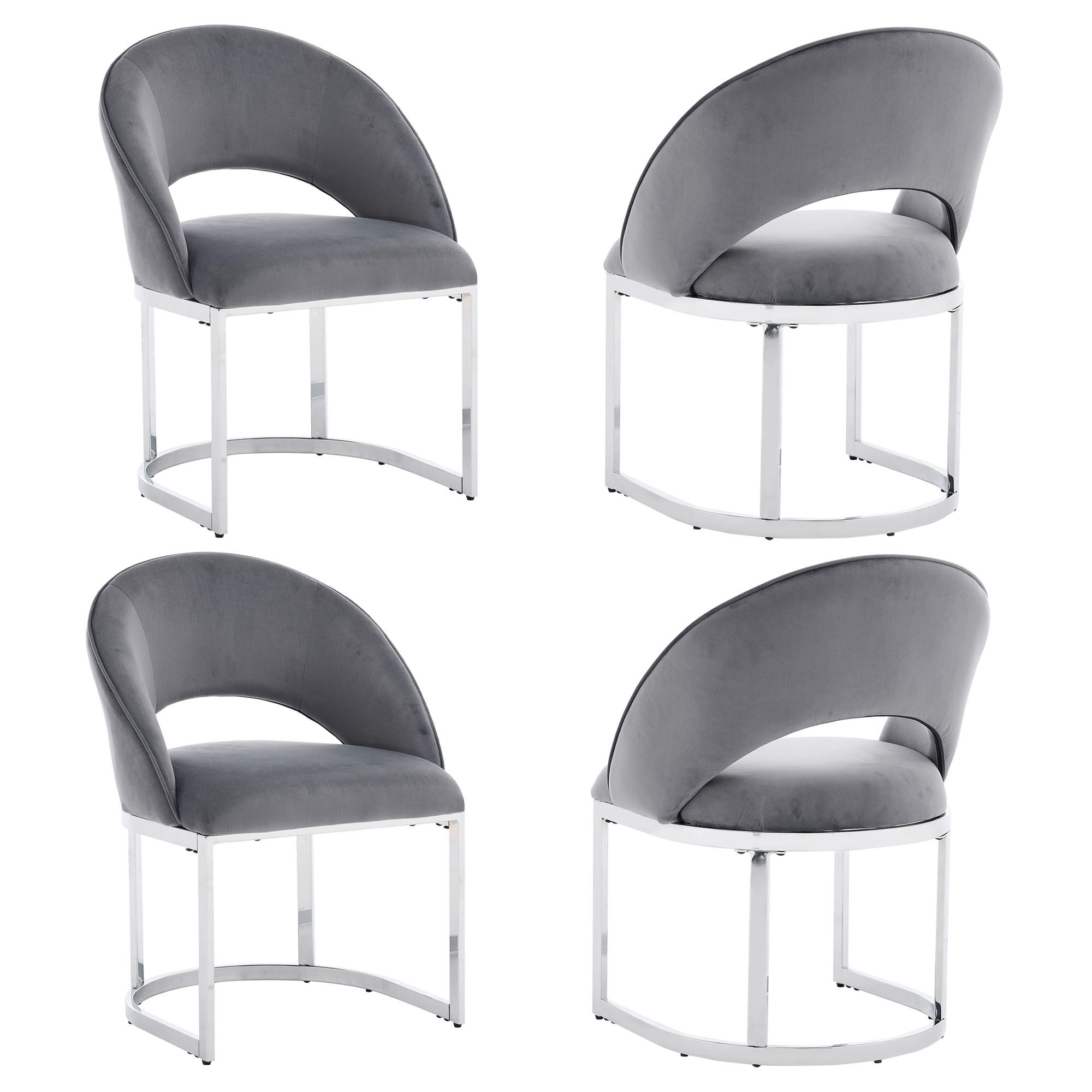 Flieks Esszimmerstühle Grau, Silber 59x80x56 cm