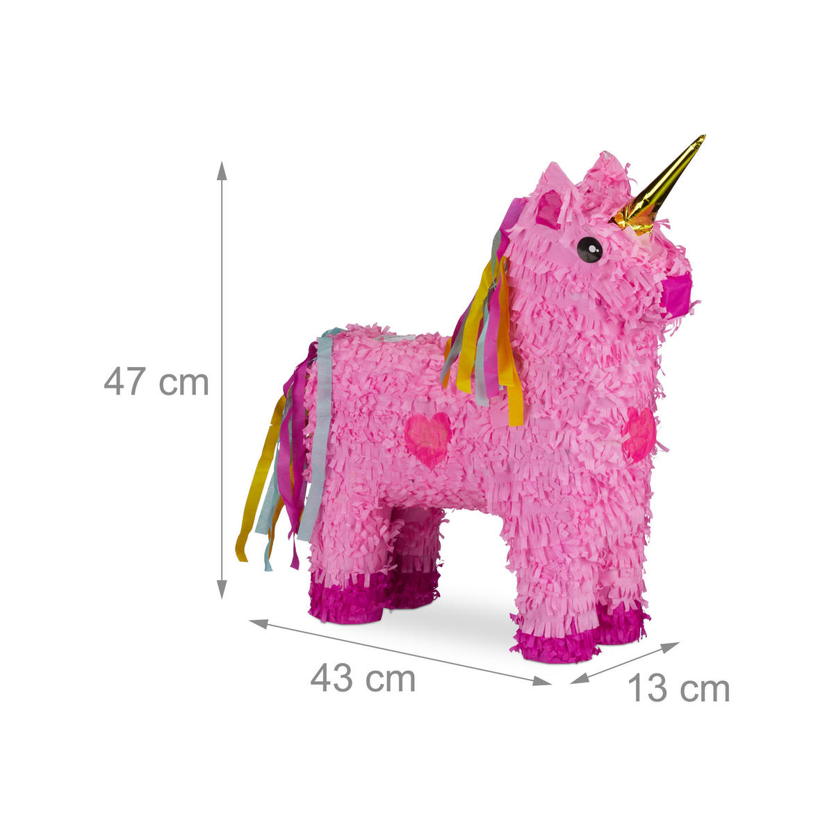 PINATA Einhorn - Pink, Papier (43/47/13cm) - Relaxdays