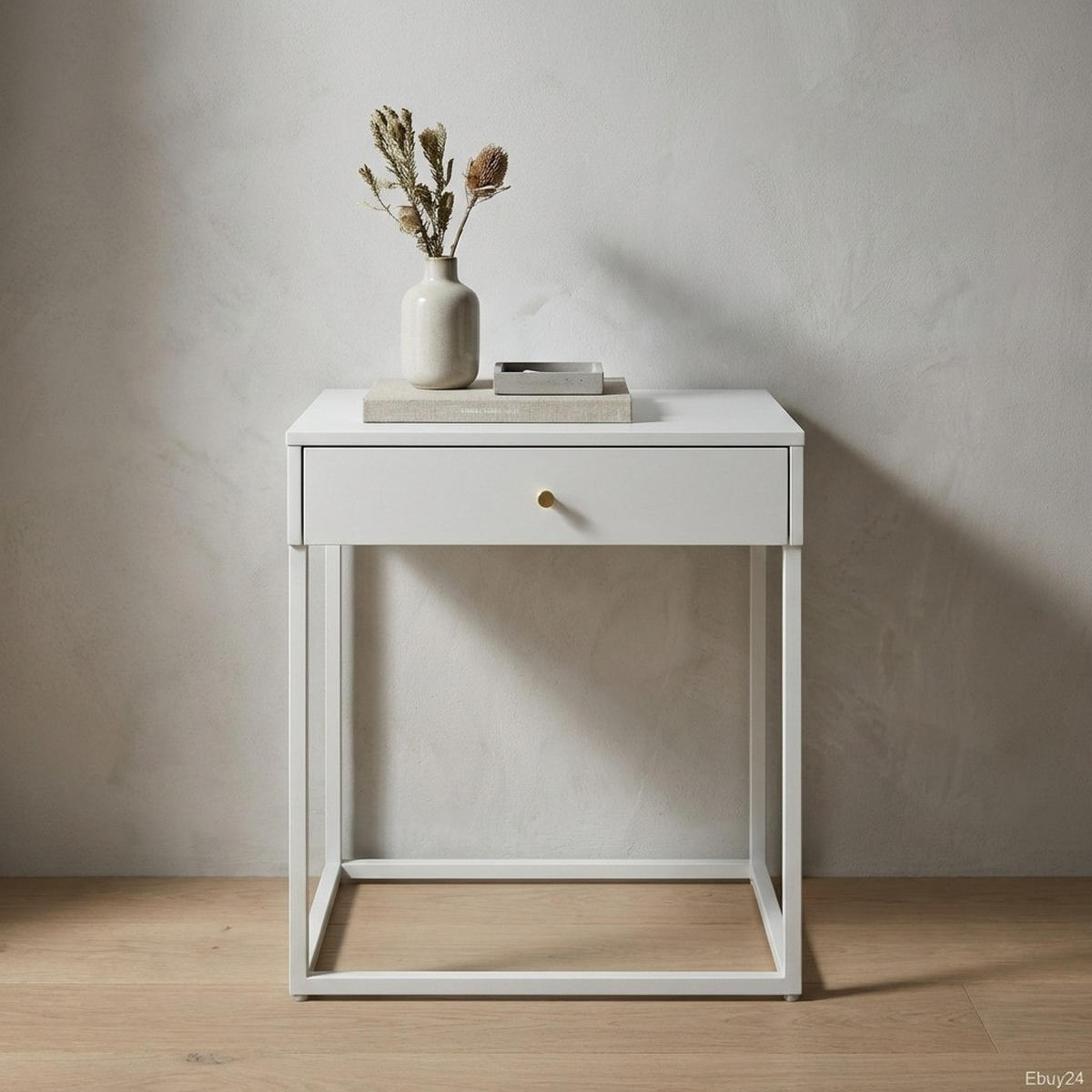 NACHTTISCH Pops Weiß 41/43/50 cm - Weiß, Metall (41/50/43cm) - ebuy24