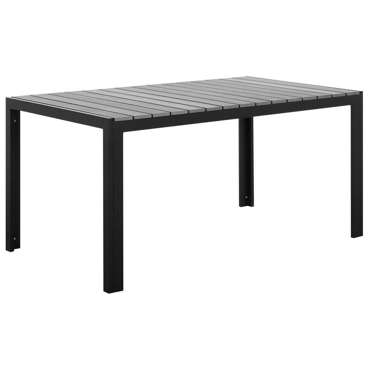 GARTENMÖBEL SET 6-Sitzer Kunstholz grau/schwarz Como - Schwarz/Grau, Kunststoff - Beliani