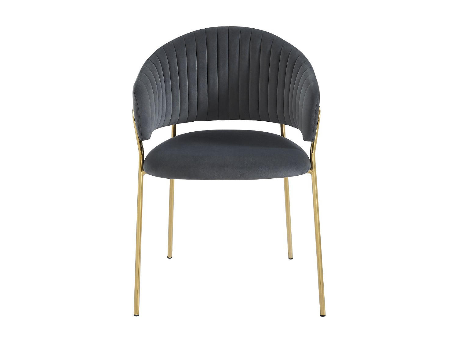 STUHL - 55 cm x 55 cm - Stoff, Samt - Grau - MADOLIA - Grau, Textil (55/81/55cm) - Vente-Unique