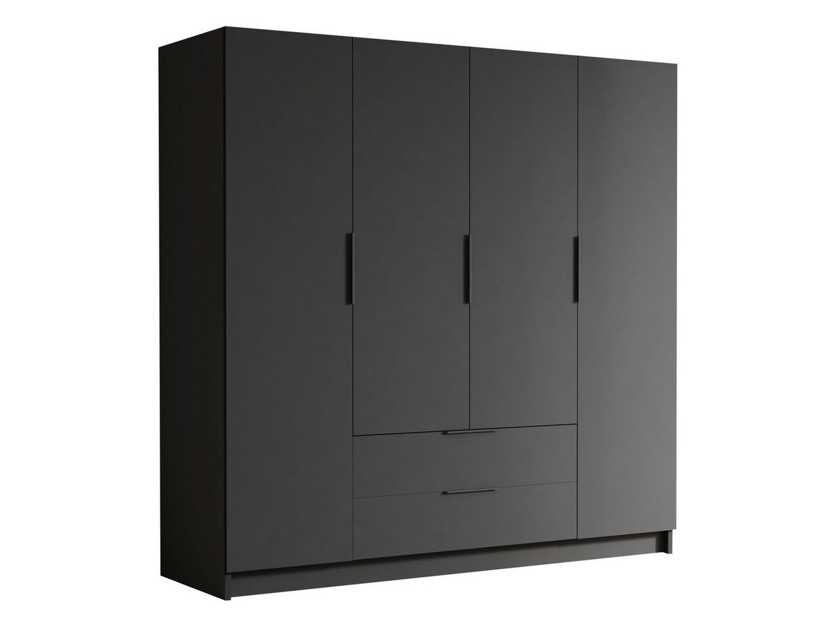 KLEIDERSCHRANK Sofia I - Schwarz, Holzwerkstoff/Kunststoff (200/216/60cm) - MIRJAN24