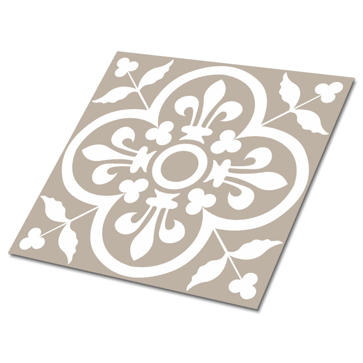 FLIESENAUFKLEBER 9 Stück 30x30 cm selbstklebend Kartenthemen - Beige, Textil (30/1.6/30cm) - TULUP