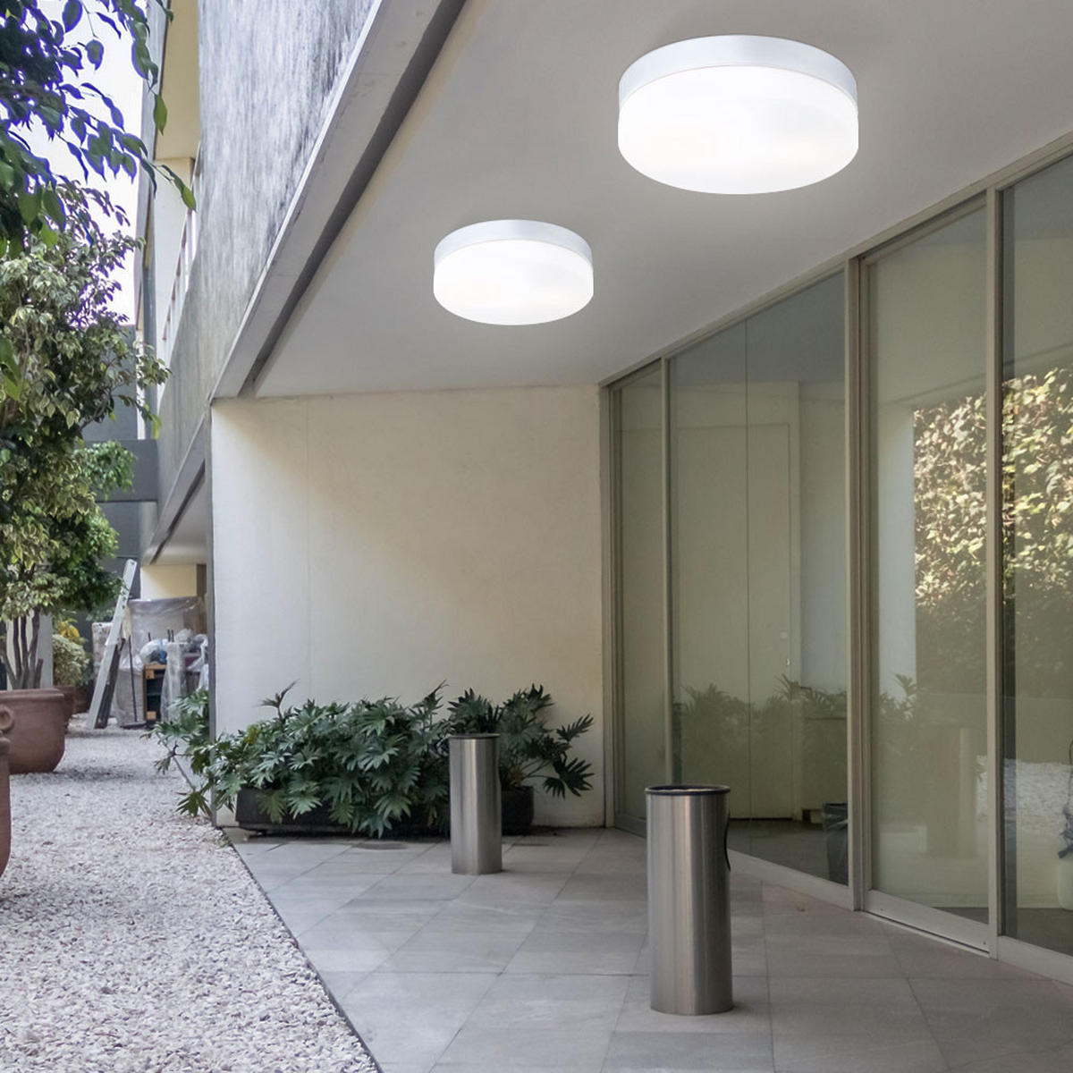 LED DECKENLEUCHTE Aluminium Weiß opal - Weiß, Glas (24/24/6.5cm)