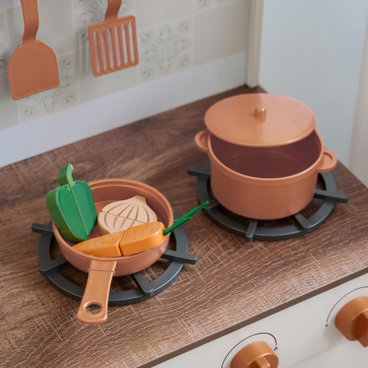 KINDERKUCHE Modulare Holze mit Kühlschrank, 92cm, Weiß - Weiß, Holzwerkstoff (104/30/92cm) - Teamson Kids