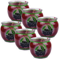 DUFTKERZEN Glas 6er-Pack Black Cherry - Dunkelrot, Naturmaterialien (7/6cm)