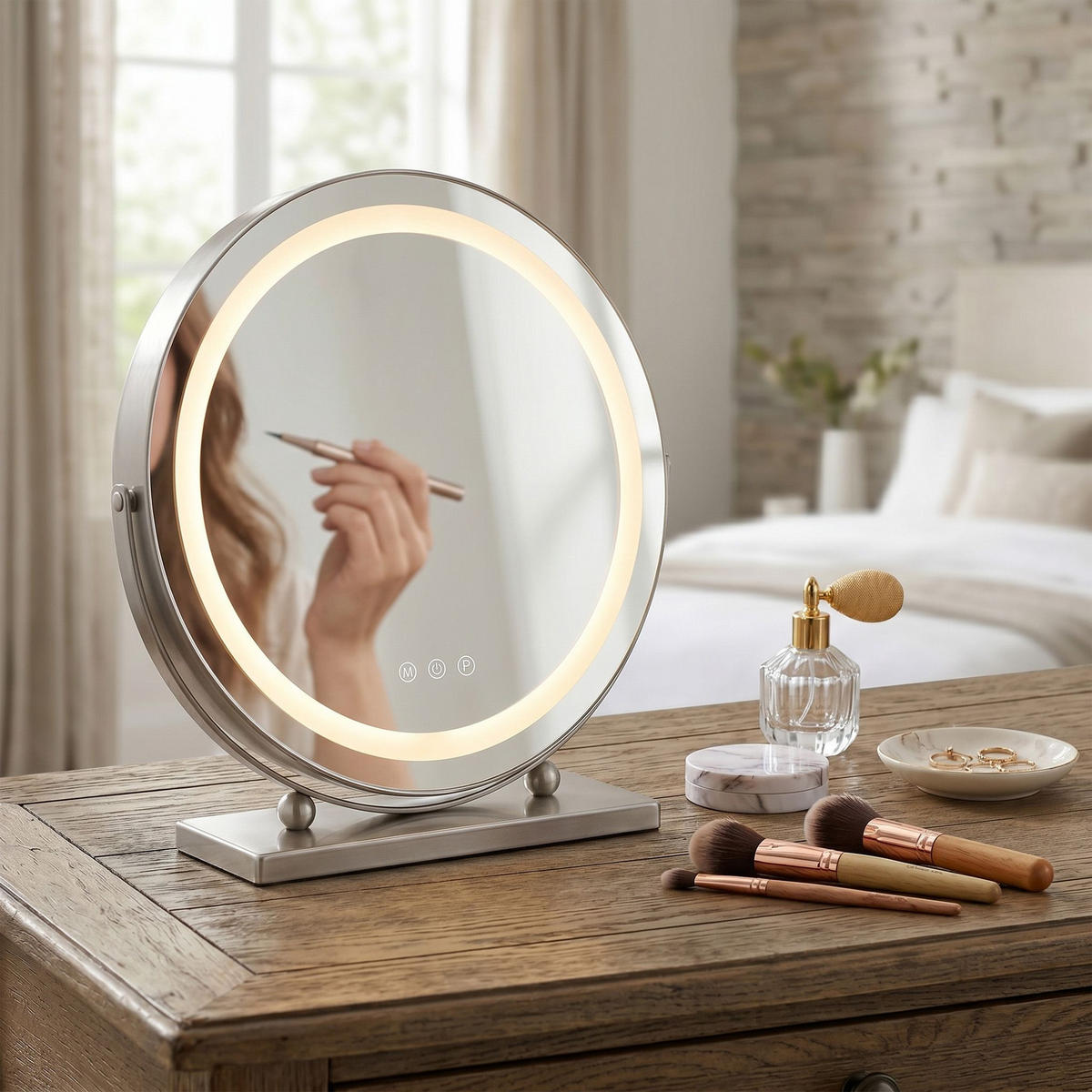 SPIEGEL Rea Led Make-up Chrome 40 Cm - Chromfarben, Glas (4/43/12cm) - REA