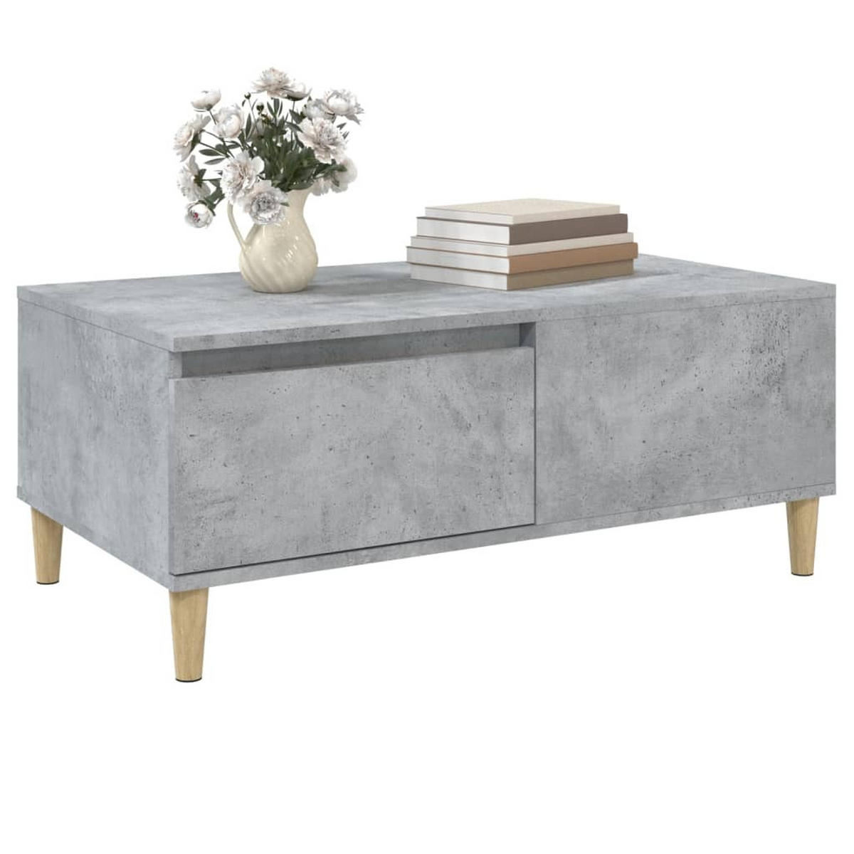 COUCHTISCH Betongrau 90x50x36,5 cm Holzwerkstoff - Grau, Holzwerkstoff (90/50/36.5cm) - furnicato
