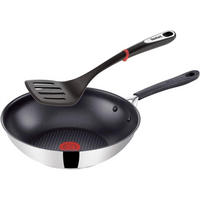 WOKPFANNE G43519 Jamie Oliver Silber 2-Teilig - Silberfarben, Keramik/Metall (28cm) - Tefal