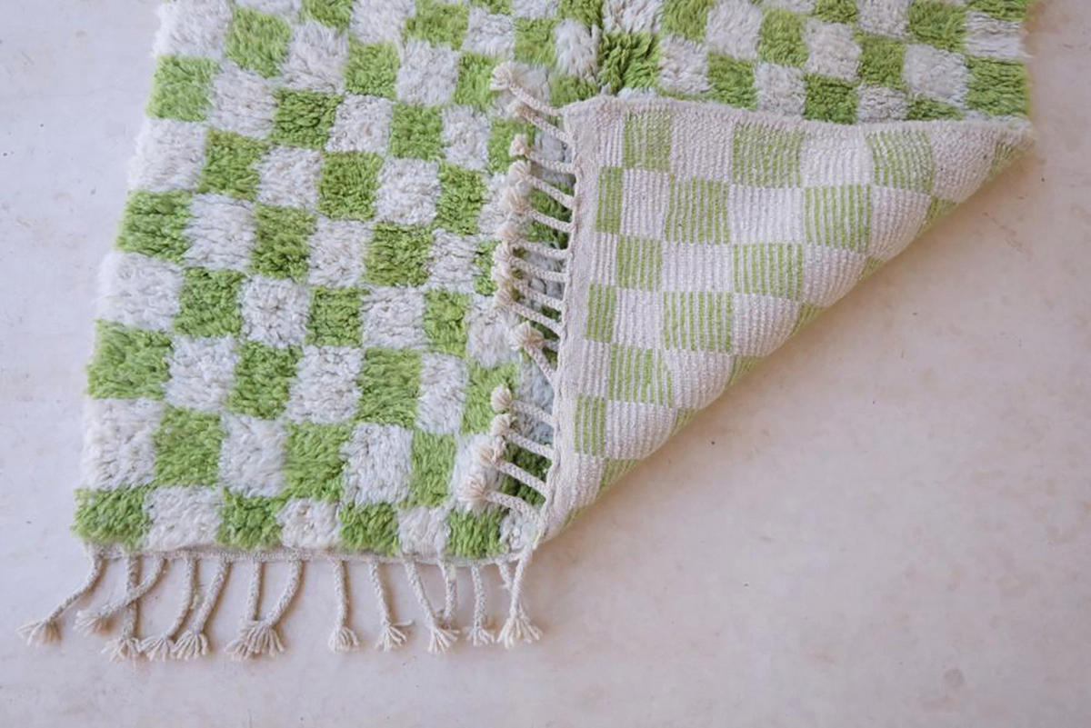 BERBERTEPPICH aus reiner Wolle 153x 244 cm - Grün, Naturmaterialien (153/244cm) - AFK Living