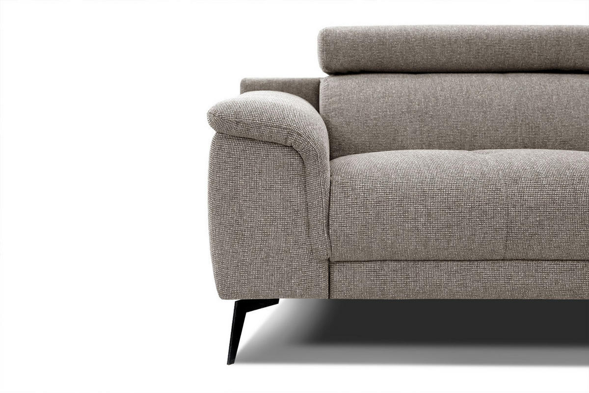 SOFA FIERO 3-Sitzer, taupe - Taupe/Schwarz, Holzwerkstoff/Textil (212/82/103cm) - Courtois Laville