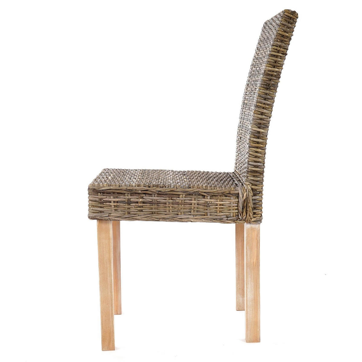 ESSZIMMERSTUHL 6er-Set klassisch und zeitlos 89x43x56cm Sitzhöhe 46cm Kubu-Rattan helle Beine Korbstuhl - Braun, Kunststoff (43/89/56cm) - CHEFGASTRO