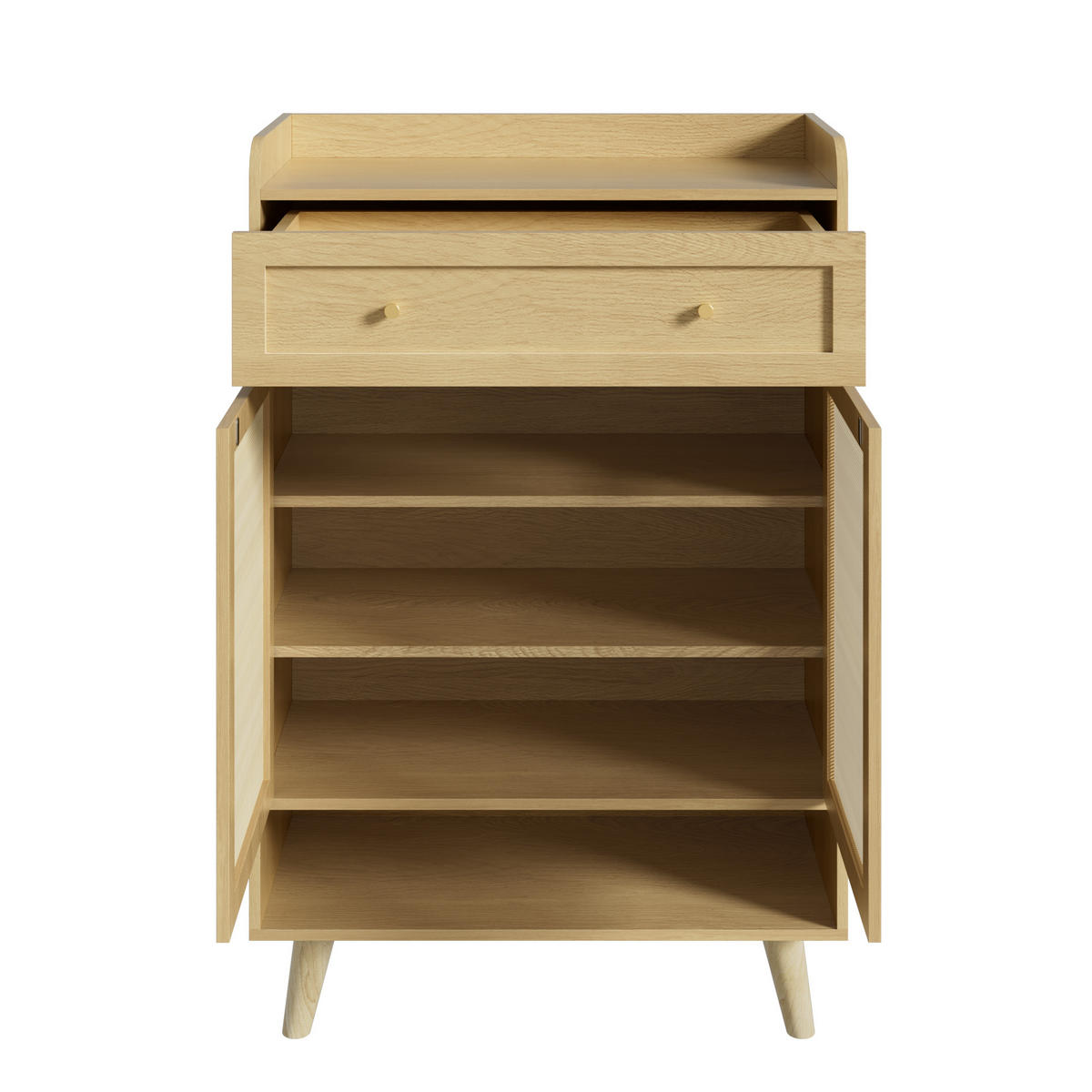 SCHUHSCHRANK Eiche hell 80/35/105 cm - Hellbraun, Holzwerkstoff (80/105/35cm) - PANGIVO