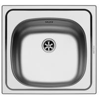 KÜCHENSPÜLE 46,5 x 43,5cm Edelstahl Einbauspüle E33 Küche 40cm Schrank Camping - Edelstahlfarben, Metall (43.5/15/46.5cm)