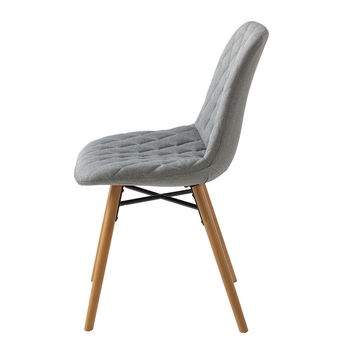 POLSTERSTUHL - Webstoff - Grau, Holz/Textil (46/85/57cm) - home24