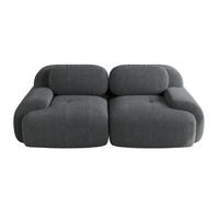 SOFA 2-Sitzer 208/103/75 cm Grau - Grau, Textil (103/75/208cm)