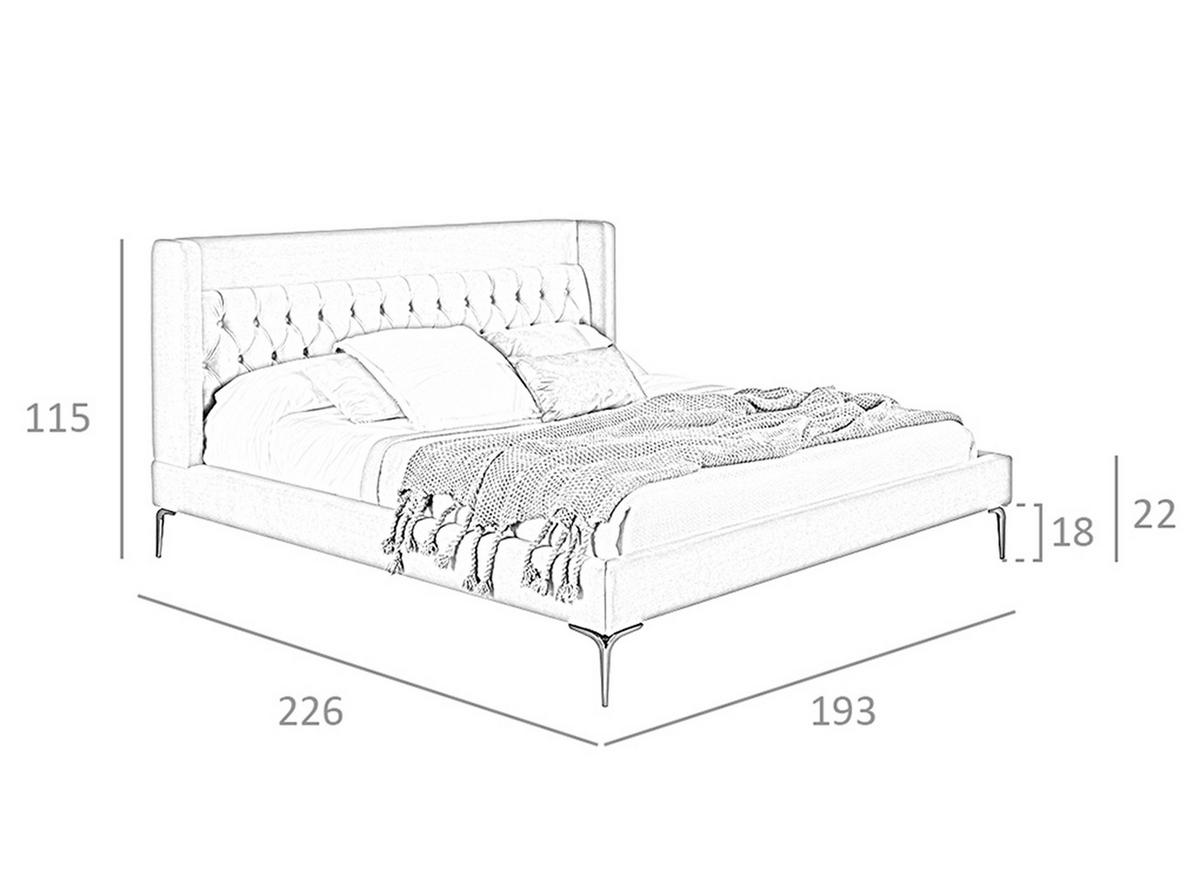 BETT Senf Grau 193/226/115 cm - Dunkelgelb/Grau, Textil (180/200cm) - ANGEL CERDA