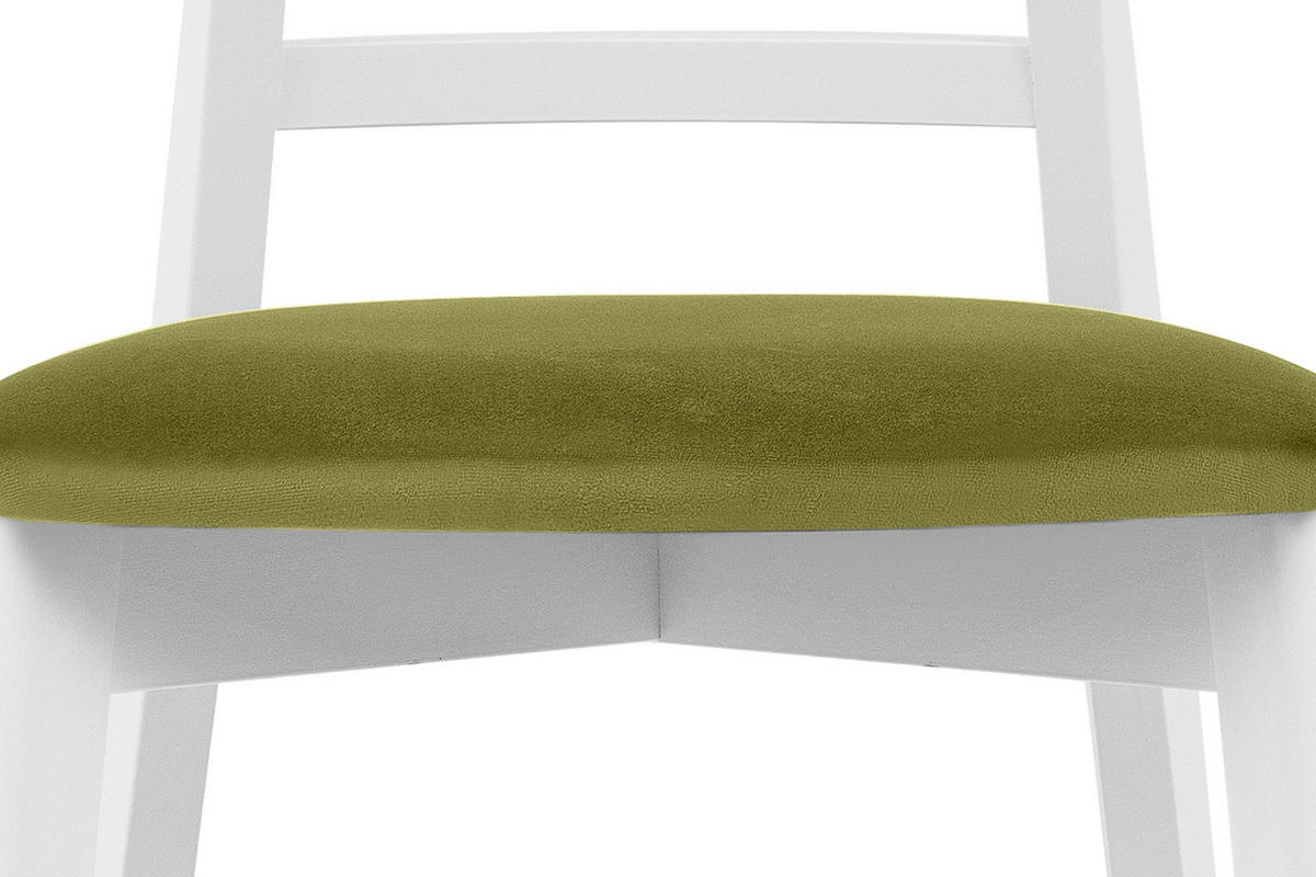 ESSTISCHSTÜHLE LILIO 2 St Vintage, Oliv / weiß - Olivgrün/Weiß, Holz/Textil (47/76/45cm) - KONSIMO®